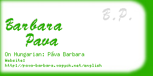 barbara pava business card